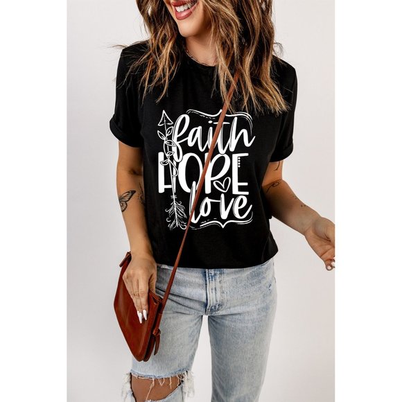 FAITH HOPE LOVE Cuffed Short Sleeve Tee - Picture 4 of 5